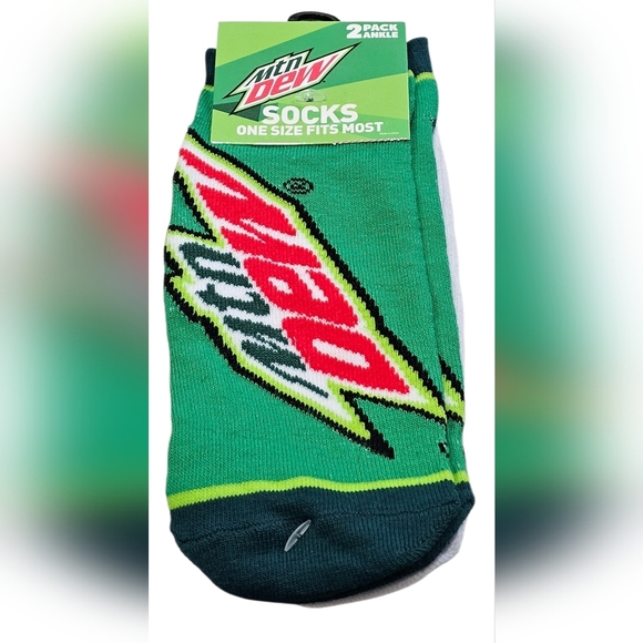 Mtn Dew Other - Mtn Dew Adult 2 Pack Ankle Socks. One Size Fits Most. New!